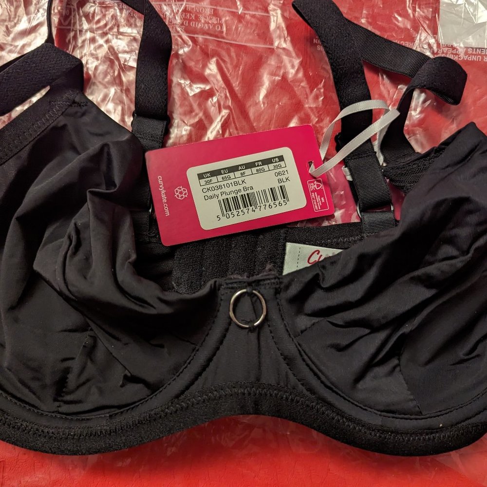 Curvy Kate Daily Plunge Bra Black NWT - 30F